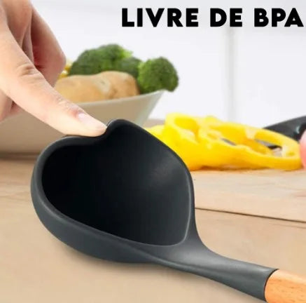 Utensílios de cozinha de silicone com 12 peças (antiaderente)