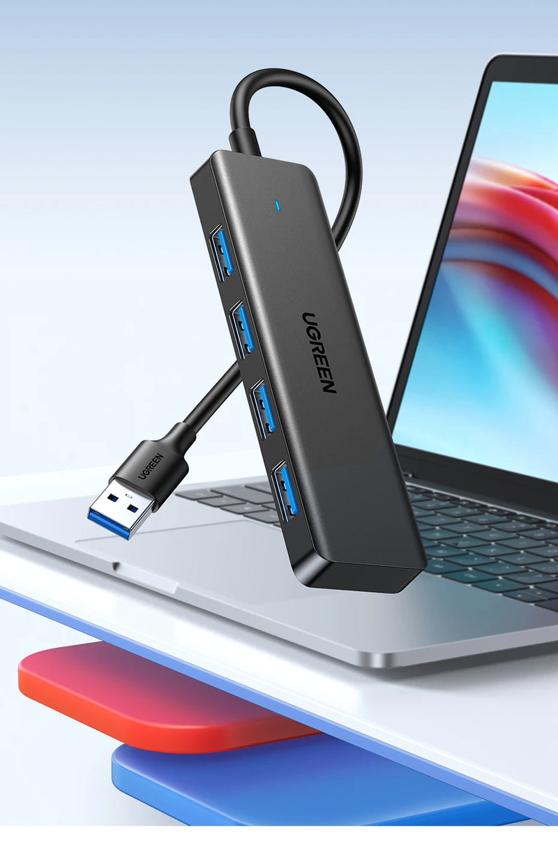 HUB USB 3.0 UGREEN – 4 Portas, Mais Conexões com Alta Velocidade