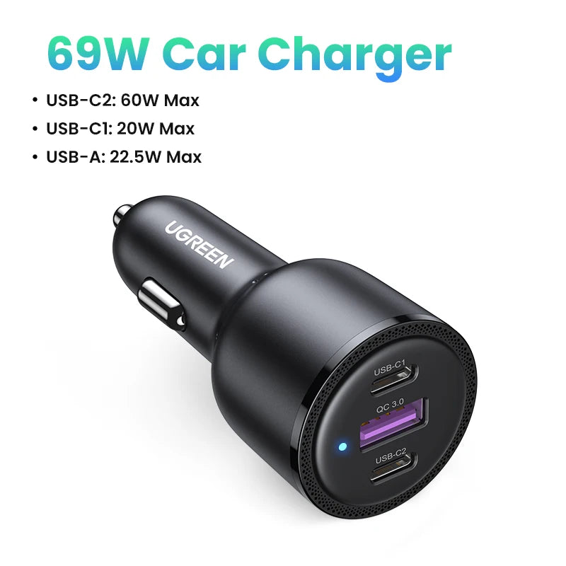 Carregador de Carro UGREEN 130W (Tipo C)