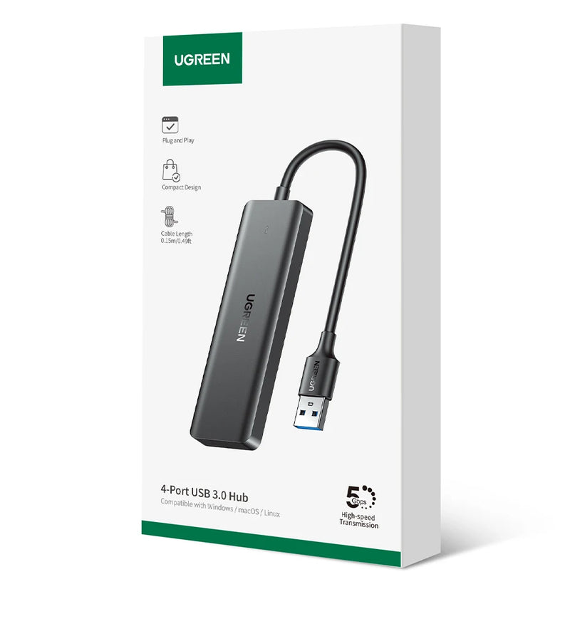 HUB USB 3.0 UGREEN – 4 Portas, Mais Conexões com Alta Velocidade