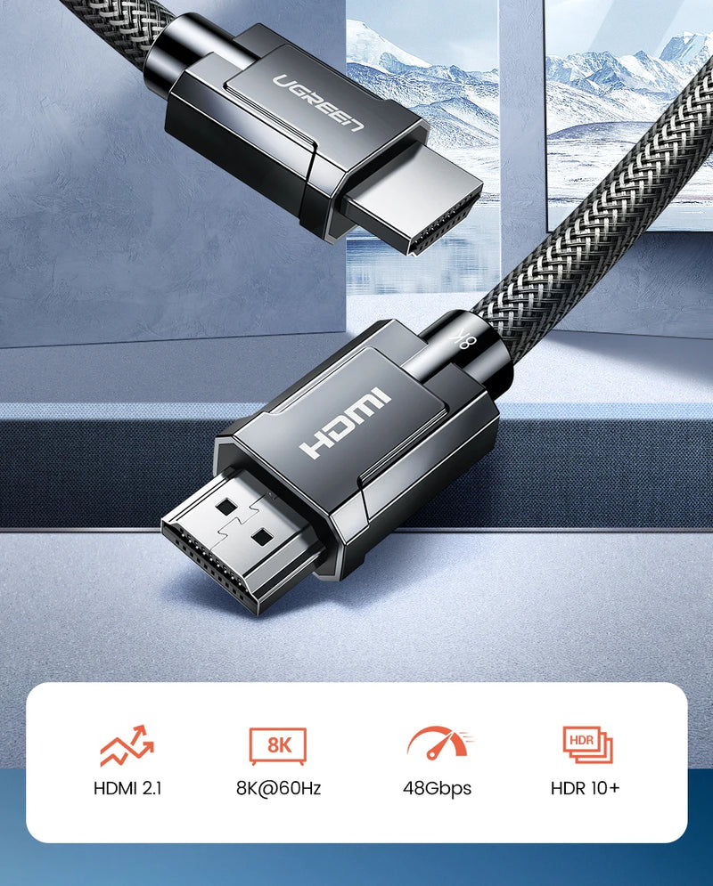 Cabo HDMI 2.1 UGREEN 8K – Imagem e Som em Outro Nível