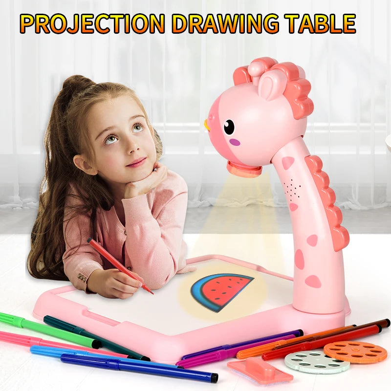 Mesa de desenho projetora com luz e música