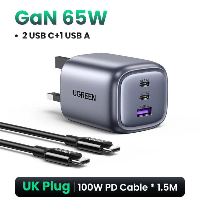 Carregador Rápido UGREEN GaN 65W